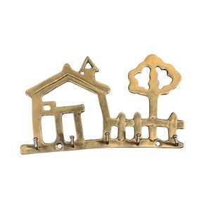 1980s Brass House Key Holder Wall Hooks